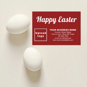 Tarjeta de felicitación plana de Pascua roja para