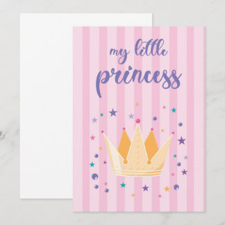 Tarjeta de felicitación plana de pequeña princesa