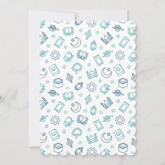 Tarjeta de felicitación plana de Ramadan Doodles
