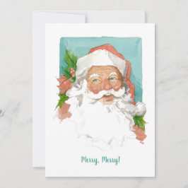 Tarjeta de felicitación plana de Santa Claus