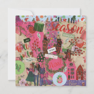 Tarjeta de felicitación plana de temporada para Na