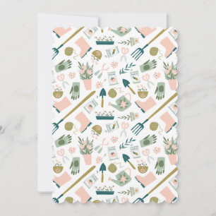 Tarjeta de felicitación plana de tiempo de jardín