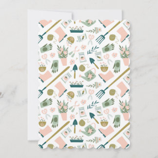 Tarjeta de felicitación plana de tiempo de jardín