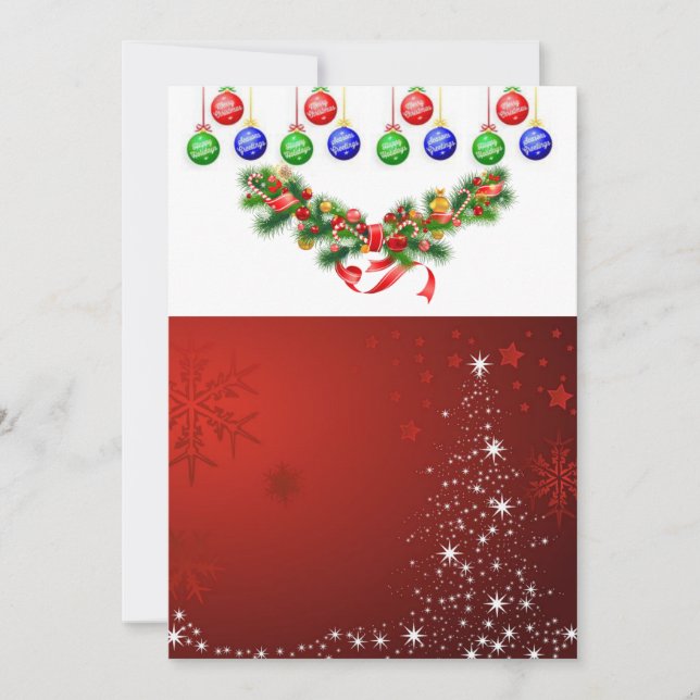 Tarjeta de felicitación plana de vacaciones para n (Anverso)