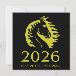 Tarjeta de felicitación plana del año del caballo