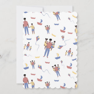 Tarjeta de felicitación plana del día del padre