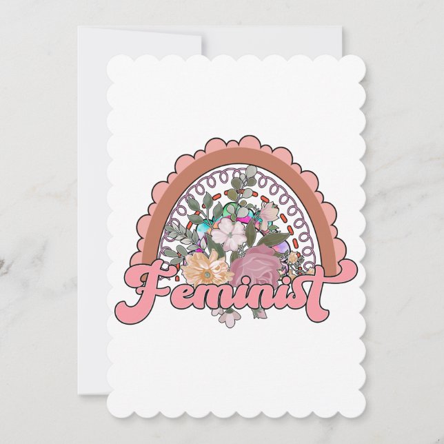 Tarjeta de felicitación plana feminista (Anverso)