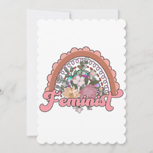 Tarjeta de felicitación plana feminista