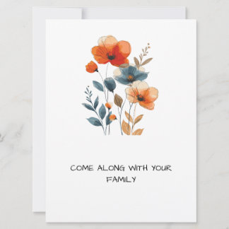 Tarjeta de felicitación plana floral de acuarela r
