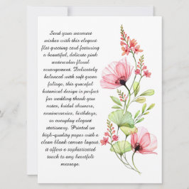 Tarjeta de felicitación plana floral de acuarela r