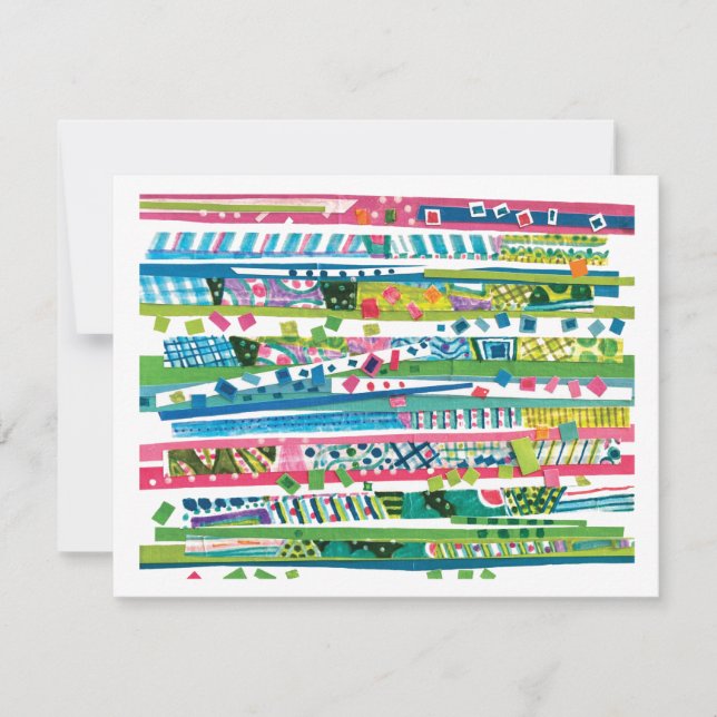 Tarjeta de felicitación plana geométrica "Confetti (Anverso)