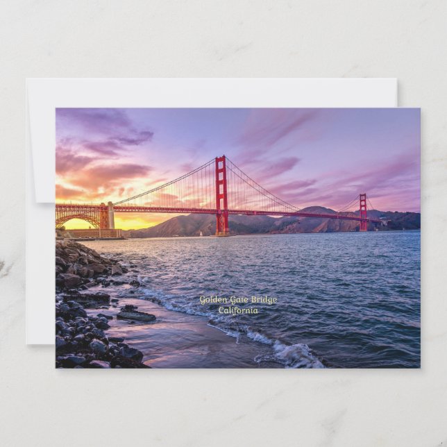 Tarjeta de felicitación plana Golden Gate Bridge (Anverso)