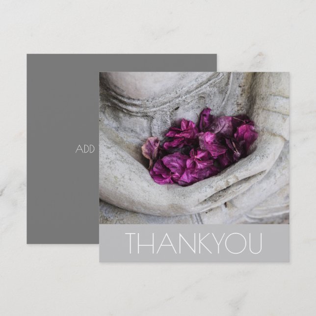 Tarjeta de felicitación plana: GRACIAS: BUDDHA (Anverso / Reverso)