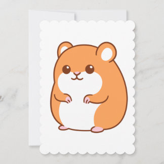Tarjeta de felicitación plana Happy Hamster