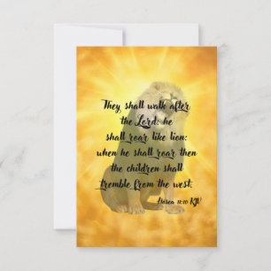 Tarjeta de felicitación plana Hosea 11:10 KJV