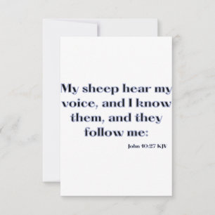 Tarjeta de felicitación plana John 10:27 KJV Bible