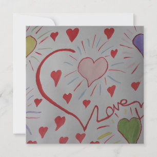 Tarjeta de felicitación plana Love Hearts