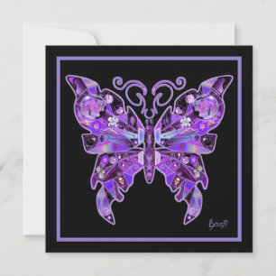 Tarjeta de Felicitación Plana Mariposa Morada 31