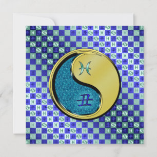 Tarjeta de felicitación plana Ox Metalizado y Pisc