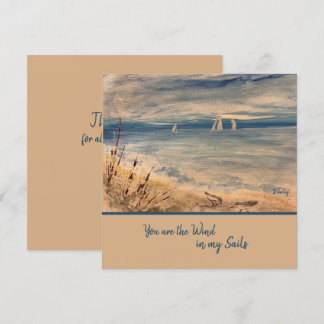 Tarjeta de felicitación plana para barcos de vela