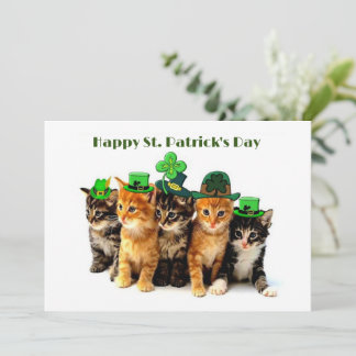Tarjeta de felicitación plana para gatos del día d