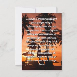 Tarjeta de felicitación plana para la oración de a