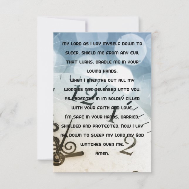 Tarjeta de felicitación plana para la oración diar (Anverso)