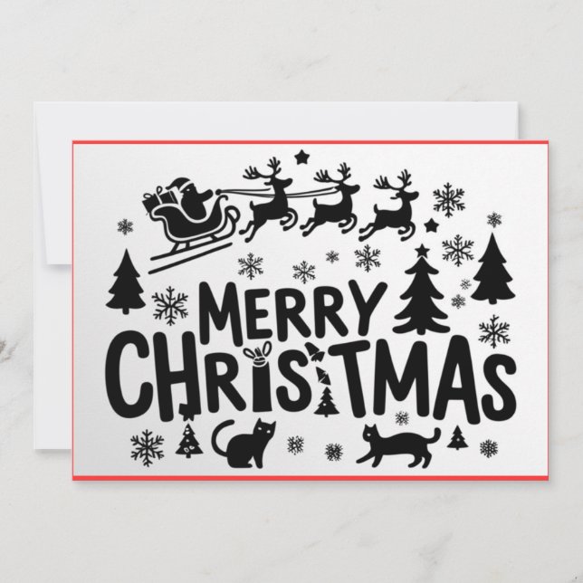 tarjeta de felicitación plana para navidades (Anverso)