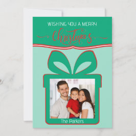 Tarjeta de felicitación plana Photo Merry Christma