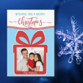 Tarjeta de felicitación plana Photo Merry Christma