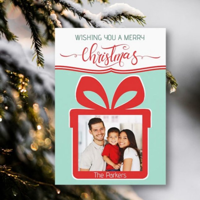 Tarjeta de felicitación plana Photo Merry Christma (Subido por el creador)