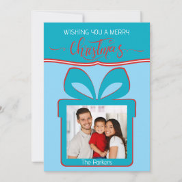 Tarjeta de felicitación plana Photo Merry Christma