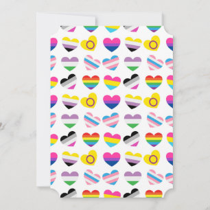 Tarjeta de felicitación plana Pride Hearts