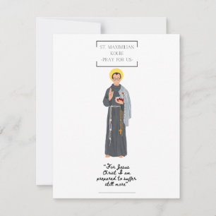 Tarjeta de felicitación plana St. Maximilian Kolbe