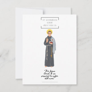 Tarjeta de felicitación plana St. Maximilian Kolbe
