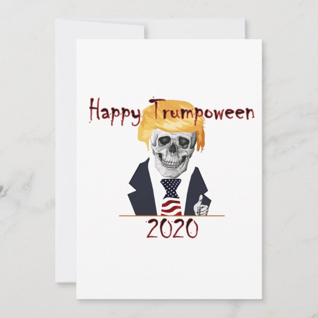 Tarjeta de felicitación plana Trumpoween (Anverso)