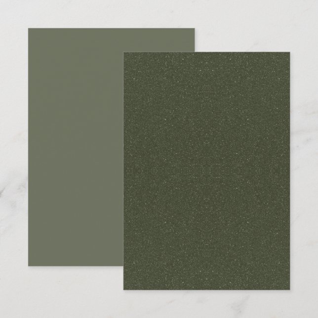 Tarjeta de felicitación plana verde de Moss textur (Anverso / Reverso)