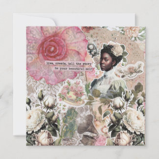 Tarjeta de felicitación plana victoriana africana