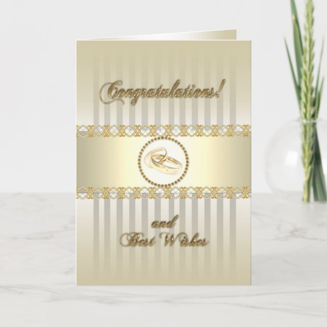 Tarjeta de felicitación Platinum Gold Boda (Anverso)