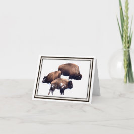 Tarjeta de felicitación plegable - bisonte en