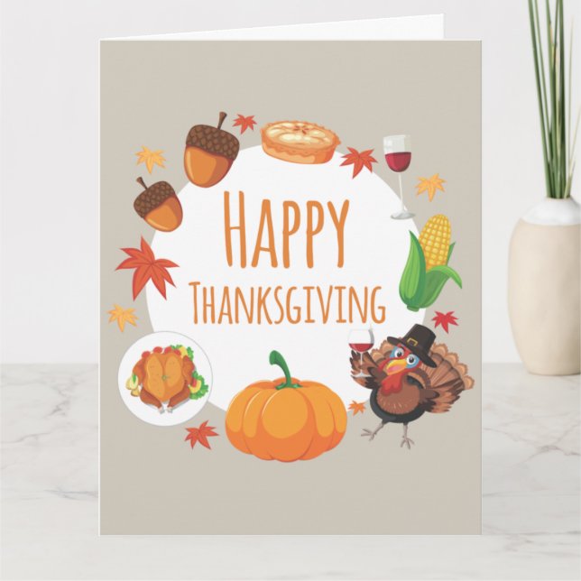 tarjeta de felicitación plegable de Acción de Grac (Anverso)