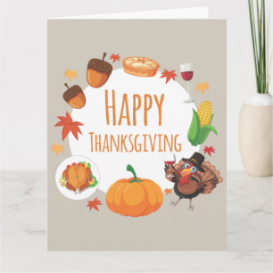 tarjeta de felicitación plegable de Acción de Grac