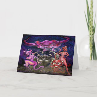 Tarjeta de felicitación plegable de baile de demon
