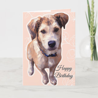 Tarjeta de felicitación plegable de cachorro de hu