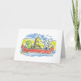 Tarjeta de felicitación plegable de canoa de amigo