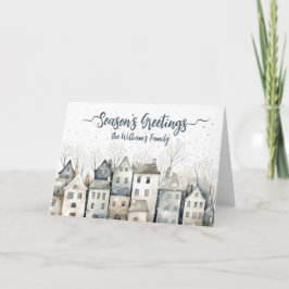 Tarjeta de felicitación plegable de casas nórdicas