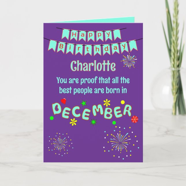 Tarjeta de felicitación plegable de cumpleaños de  (Anverso)