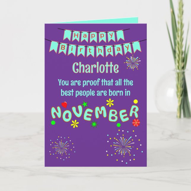 Tarjeta de felicitación plegable de cumpleaños de  (Anverso)