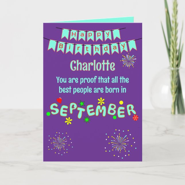 Tarjeta de felicitación plegable de cumpleaños de  (Anverso)