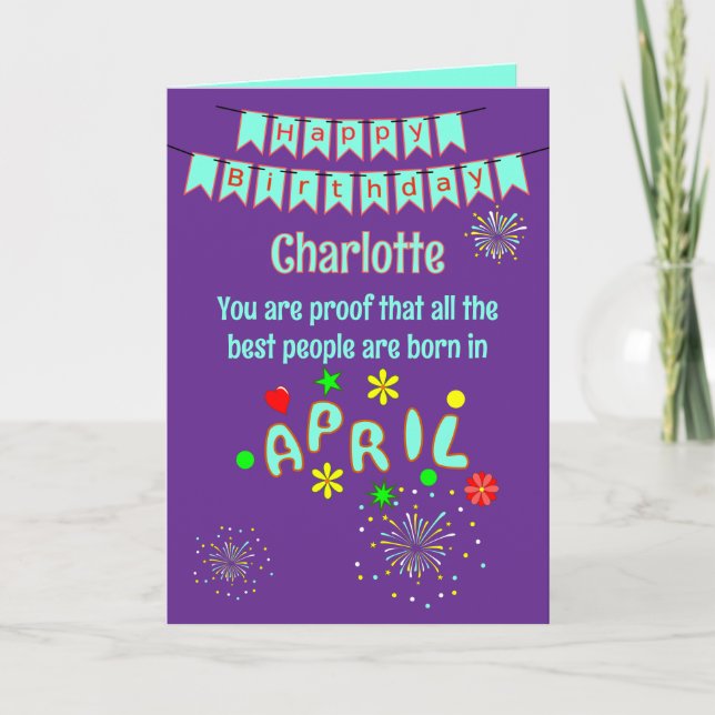 Tarjeta de felicitación plegable de cumpleaños de  (Anverso)